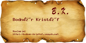 Bodnár Kristóf névjegykártya