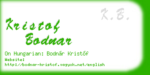 kristof bodnar business card