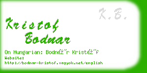kristof bodnar business card